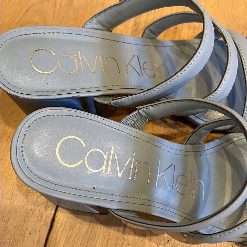 Calvin Klein Women's Light Blue Strappy Mules8.5M - Picture 3 of 9